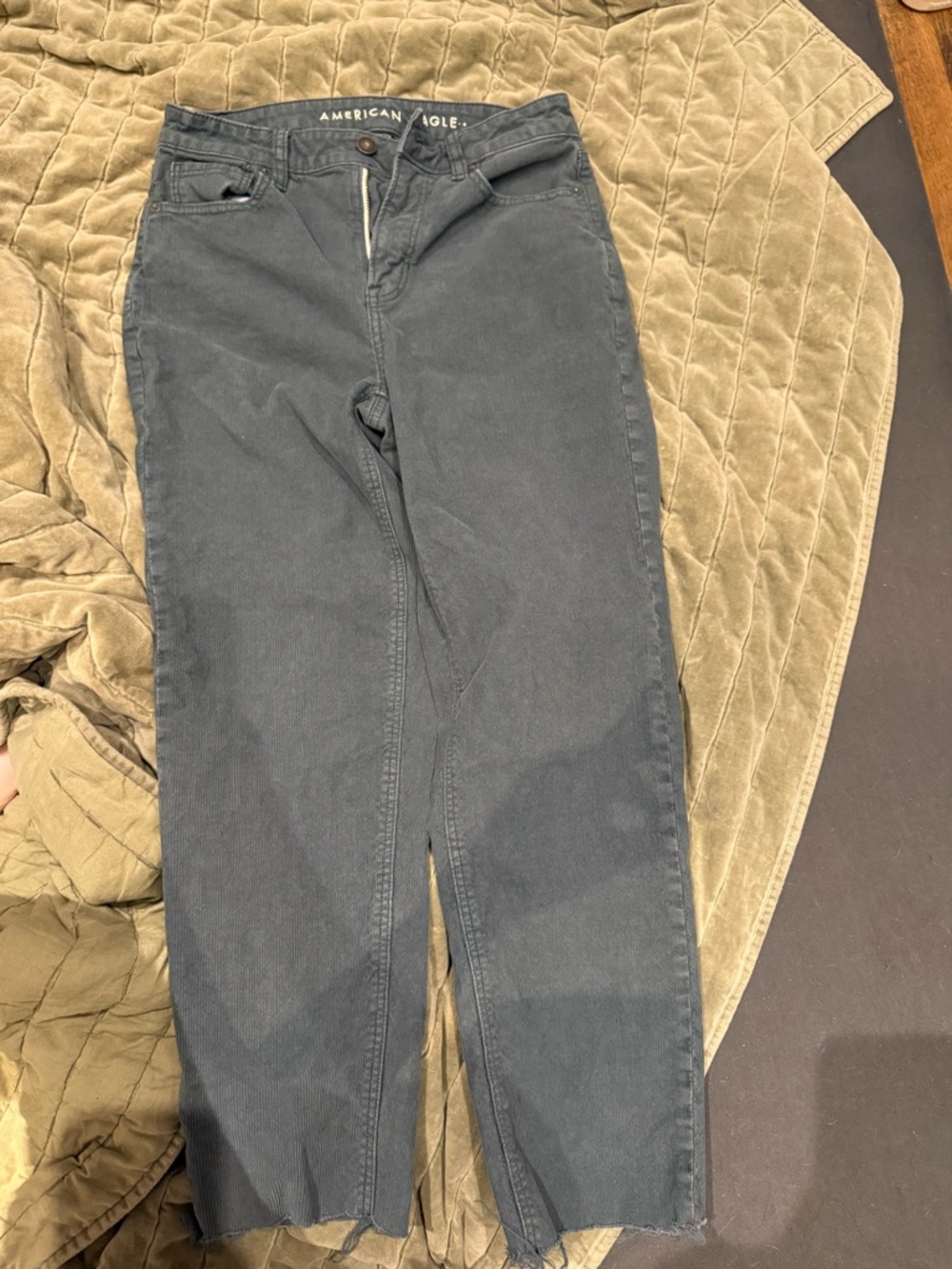 American Eagle Dark Green Straight-Leg Jeans
